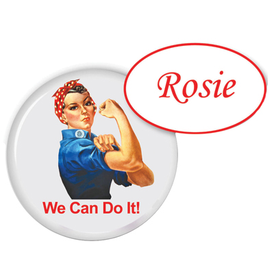 Halloween Costume accessories, button and badge for Rosie Riveter Costume